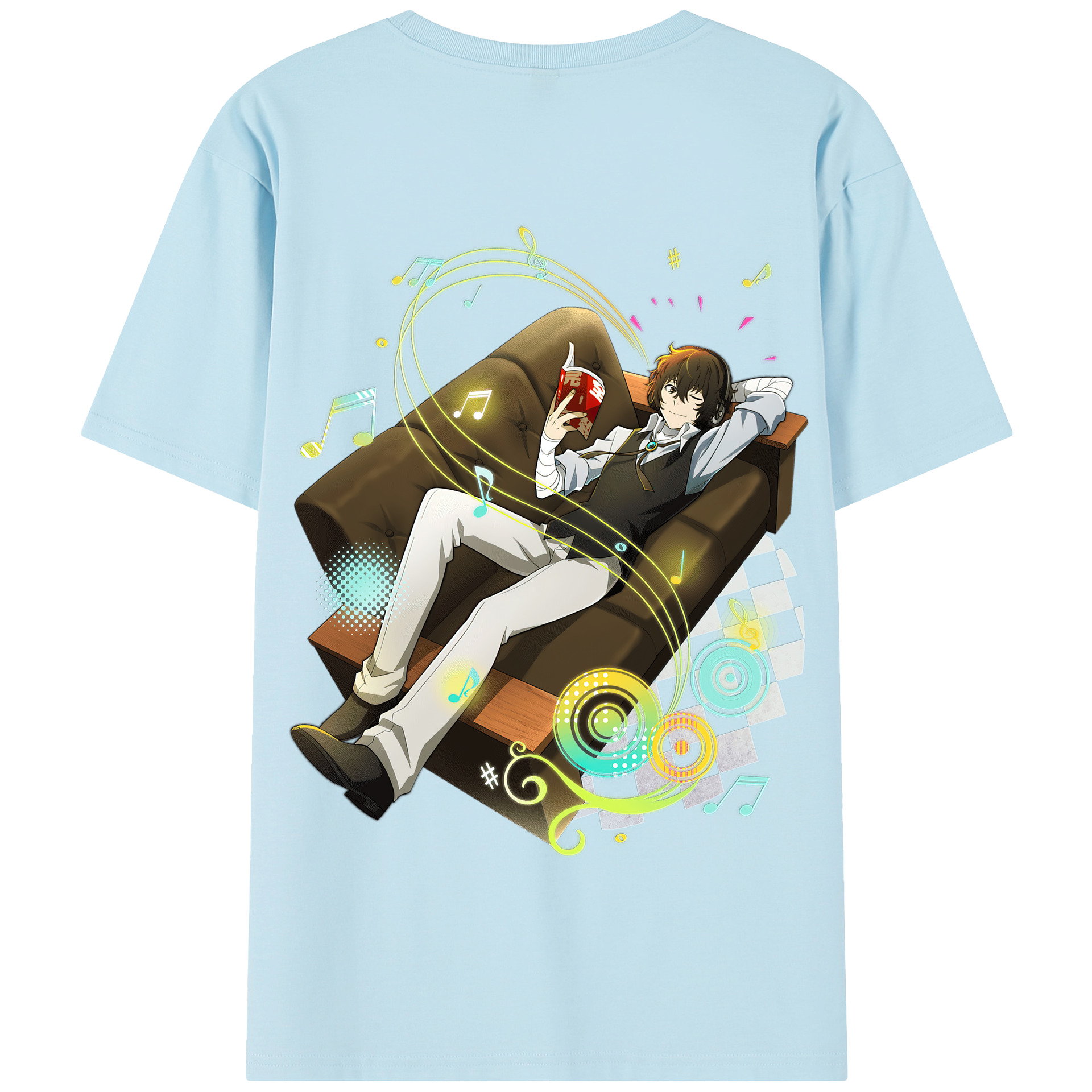 （画像用） 文豪ストレイドッグス Bungo Stray Dogs 綿100％半袖Tシャツ（背面プリント）